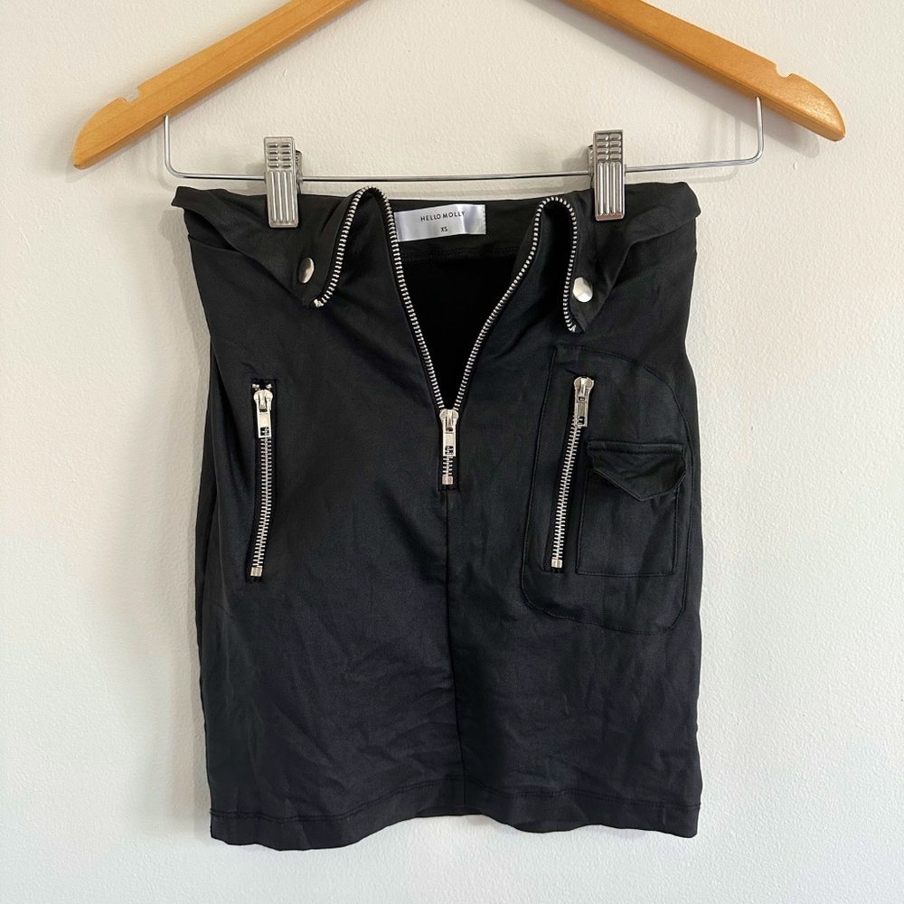 Hello Molly Faux Leather Mini Skirt XS